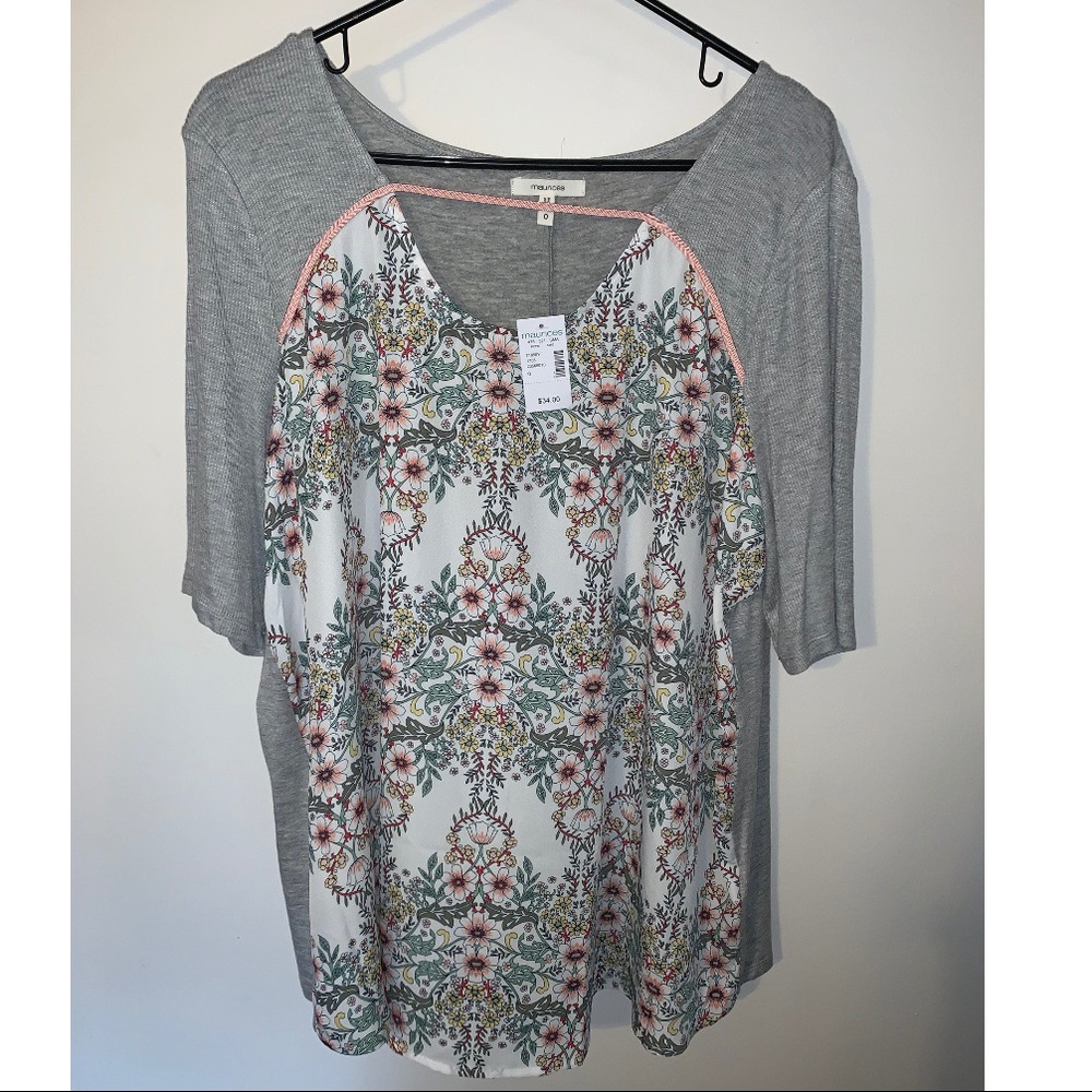 Maurice’s Floral Cutout Tee. Plus Size NWT